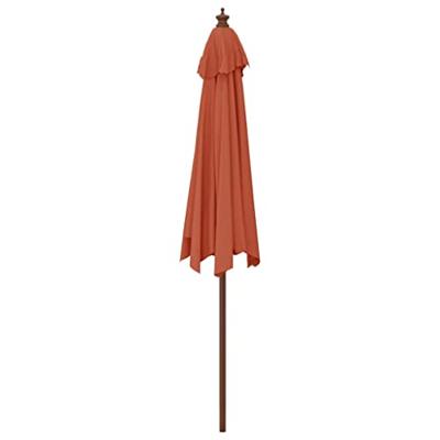 VidaXL Parasol met houten paal 299x240 cm terracottakleurig