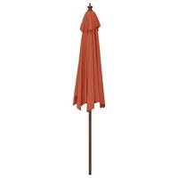 VidaXL Parasol met houten paal 299x240 cm terracottakleurig - thumbnail