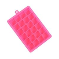 24 rasters siliconen Ice Cube Tray mallen vierkante vorm ijsblokjes Maker fruit popsicle ijs schimmel (Rose rood) - thumbnail