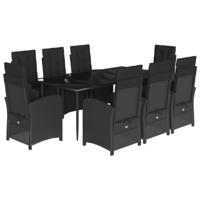 9-delige Tuinset poly rattan zwart - thumbnail