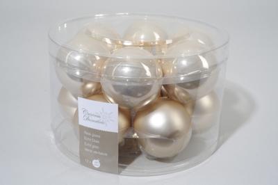 Kerstballen Glas Ø5cm Parel 12st