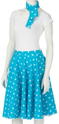 Rock and Roll rokje met sjaaltje blauw/wit