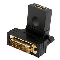 360 graden draaiend vergulde DVI 24+1 Pin mannetje naar 19 Pin HDMI vrouwtje Adapter - thumbnail