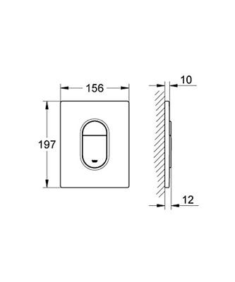 Grohe Arena Cosmopolitan bedieningspaneel mat chroom voor Grohe Rapid SL - thumbnail