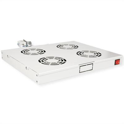 ROLINE 19-inch ventilatorunit 4 ventilatoren, Thermostaat grijs