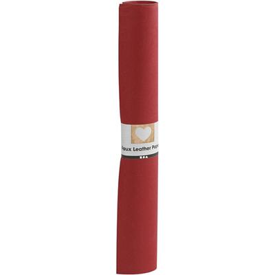 Creativ Company Faux leather papier, b: 50 cm, unikleurig, 350 gr, rood, 1 m/ 1 rol