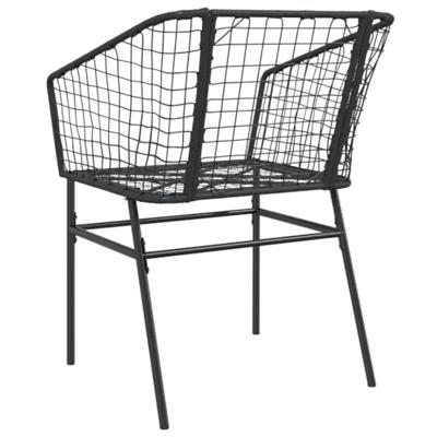 Tuinstoelen 2 st poly rattan zwart