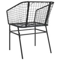 Tuinstoelen 2 st poly rattan zwart - thumbnail