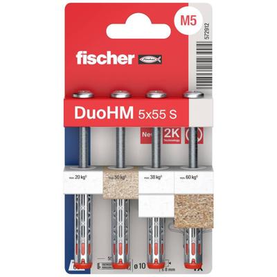 Fischer 572912 DuoHM 5x55 S PH PZ Hollewandplug 55 mm 4 stuk(s)