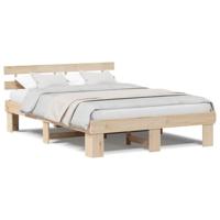 Bedframe met hoofdeinde Bruin 140 x 200 cm Massief grenenhout - thumbnail