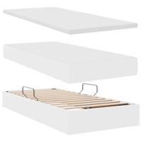 Opbergbed met matras met matras Puur Wit 200 x 200 cm Nep Leer - thumbnail