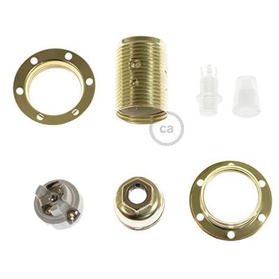 Messing E14 fitting lamp houder met lampenkap ringen 28mm