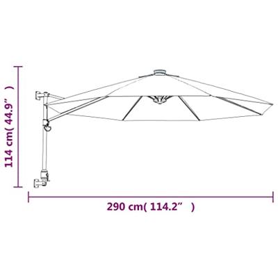 VidaXL Wandparasol 290 cm geel