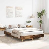Bedframe zonder matras 135x190 cm bewerkt hout oud hout - thumbnail