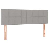 Boxspring met matras stof lichtgrijs 140x200 cm - thumbnail