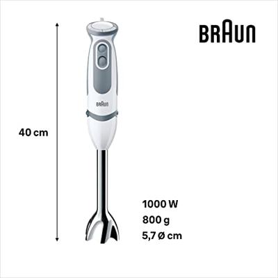 Braun MQ5245WH MultiQuick 5 Vario Staafmixer Wit/Grijs Braun MQ5245WH MultiQuick 5 Vario Staafmixer Wit/Grijs