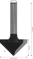 Bosch Accessoires PRO Bovenfreesbit V-groef | 90 x Ø 31,8 | schacht 8 mm - 2608629680 - thumbnail