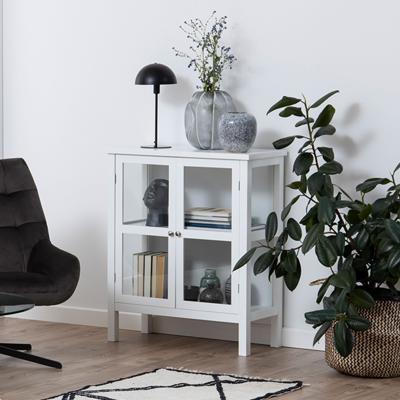 Bendt Vitrinekastje 'Yutte' 99,5 x 80cm, kleur wit Bendt Vitrinekastje 'Yutte' 99,5 x 80cm, kleur wit