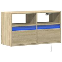 Tv-wandmeubel met LED-verlichting 80x31x45 cm sonoma eikenkleur - thumbnail