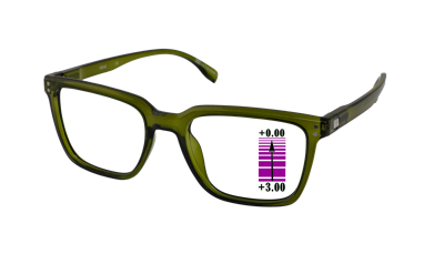 Leesbril Vista Bonita Cubo XL progressief-Army Green-+3.00