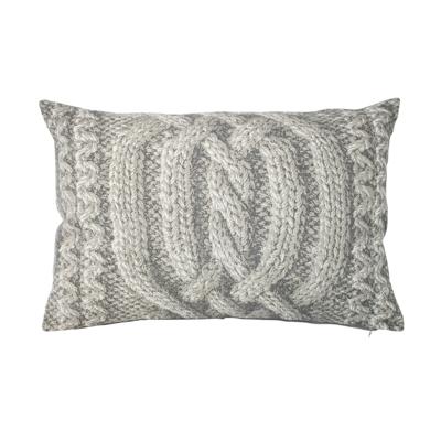 *big knit half kussen grijs 35x45cm*