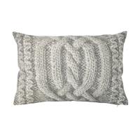 *big knit half kussen grijs 35x45cm* - thumbnail