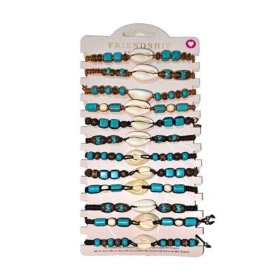 Mode Armbanden - Bruine Kralen met schelpen