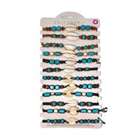 Mode Armbanden - Bruine Kralen met schelpen - thumbnail