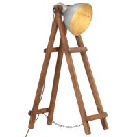 Vloerlamp E27 massief mangohout zilverkleurig - thumbnail