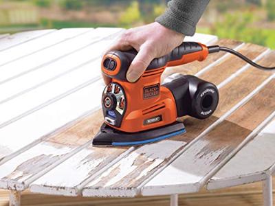 BLACK+DECKER KA280K 220W 4IN1 Multischuurmachine | Vlak-, detail-, en excentrische schuurzool | 4x profielpunten | 1x Schuurvinger | 14x Schuurvellen