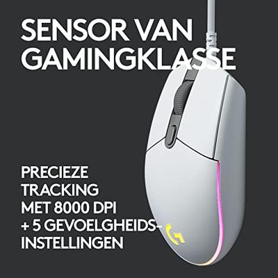 Logitech-G G203 Lightsync Wit Gaming Muis