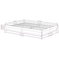 Bedframe massief hout wit 150x200 cm 5FT King - thumbnail