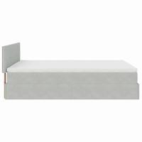 Ottoman bed met matras 140x200cm fluweel lichtgrijs - thumbnail