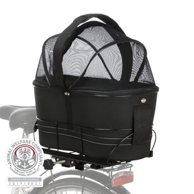 TRIXIE FIETSMAND ACHTEROP ZWART MET KUSSEN EN KAP 29X42X48 CM
