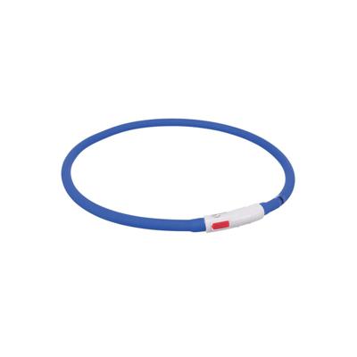 Trixie halsband usb siliconen lichtgevend oplaadbaar royal blauw