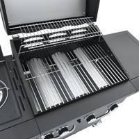 Gasbarbecue met 4 branders gepoedercoat staal zwart - thumbnail