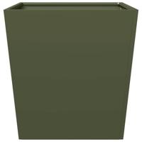 Plantenbakken 2 st 50x50x50 cm staal olijfgroen - thumbnail