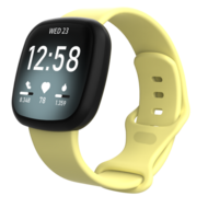 Fitbit Versa 3 & 4 / Sense 1 & 2 Sportbandje - Geel - Maat: S/M - thumbnail