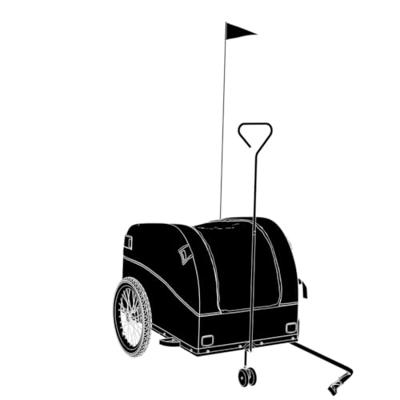 Fietstrailer 45 kg ijzer zwart en groen - thumbnail