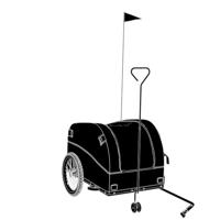 VidaXL Fietstrailer 45 kg ijzer zwart en groen - thumbnail