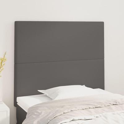 Hoofdborden 2 st 90x5x78/88 cm kunstleer grijs