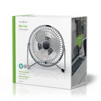 Metalen Miniventilator | 15 cm Diameter | USB-Voeding | Chroom - thumbnail