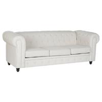 Sofa DKD Home Decor Wit Bruin Crème Hout 209 x 84 x 76 cm - thumbnail