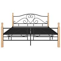 Bedframe met hoofdeinde zonder matras 140x200 cm metaal zwart - thumbnail