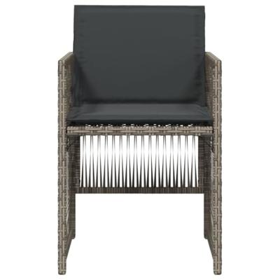 Tuinstoelen 4 st met kussens poly rattan grijs