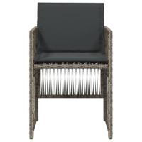 Tuinstoelen 4 st met kussens poly rattan grijs - thumbnail