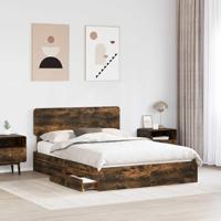 Bedframe met lade met hoofdeinde met opslag Bewerkt hout - thumbnail