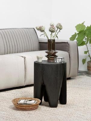 MUST Living Krukje/Bijzettafel 'Tooth' Suarhout, kleur Zwart