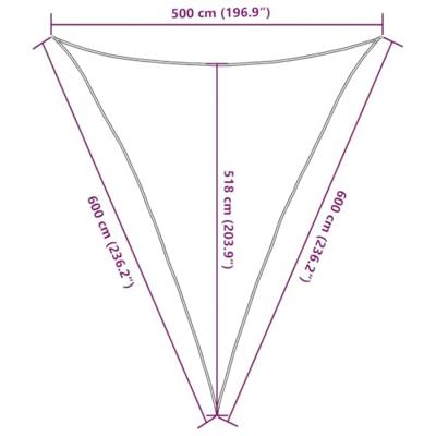 VidaXL Zonnezeil 160 g/m² driehoekig 5x6x6 m hdpe blauw