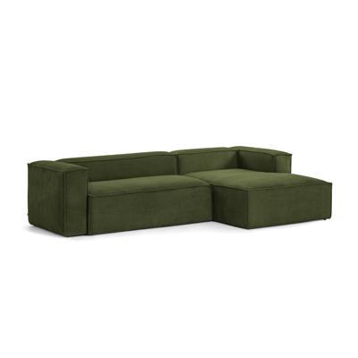 Kave Home Loungebank 'Blok' Rib, Rechts, kleur Donkergroen Kave Home Loungebank 'Blok' Rib, Rechts, kleur Donkergroen